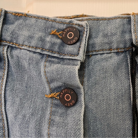 NWT Happily Grey Button Front Denim Midi Skirt - Picture 5 of 12